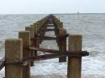 Verteidigungsanlage in Shoeburyness: Damit feindliche Streitkräfte keinen Zugang zur Themse erhalten konnten, wurde im Jahr 1944 dieser  Defence Boom  errichtet.