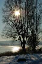 Stimmungsvolles Winterbild des Kemnader Sees mit Blick in Richtung Witten-Herbede