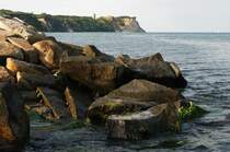 Blick auf Kap Arkona. Standort ist das Ufer des kleinen Fischerdorfes von Vitt. (15.08.2009)