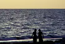 Abendstimmung am Mittelmeerstrand bei Side - 10.10.2005