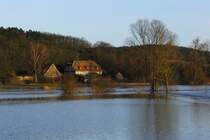Die Hetschingsmhle bei Ebern im Hochwasser am 27.2.2010