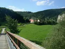 Blick von der Donaubr�cke auf Thiergarten im Donautal, Aug.2011