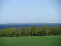 Nordwestmecklenburg, Blick �ber Wohlenberger Wiek (Ostsee) zur Insel Poel von der Stra�e L 01 von Kl�tz nach G�gelow, aus gesehen, 30.04.2011