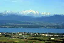 Blick vom Col de la Givrine �ber den Genfer See zum Mt. Blanc; 28.08.2011