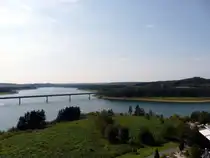 Ein sch�ner Blick auf die Talsperre Zeulenroda. Bildaufnahme vom Seehotel am 11.9.2011