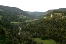 Auf vielen Kilometern bildet der Doubs die nat�rliche Grenze zwischen Franreich und der Schweiz. Blick ins Val du Doubs bei Charmauvillers; 18.09.2010