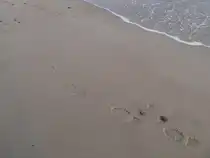 Alles ist verg�nglich - f�r Fu�abdr�cke am Strand gilt das insbesondere. 30.12.2011, Prora