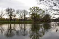 Saale-Ufer an der Pei�nitz-Br�cke am 9.4.2012.