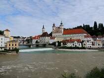 Mndung des Steyrflusses in den Ennsflu in Steyr; 120606
