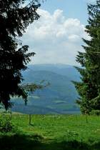 Schwarzwald, Blick zum Feldberg(1492m), mit letzten Schneeresten, Juni 2012