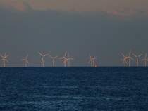 Saubere Energiegewinnung im Licht der untergehenden Sonne.
Am rande des Fehmarnbelt zwischen der Insel Fehmarn und der dnischen Insel Lolland befindet sich etwa zehn Kilometer sdlich von Nysted der Offshore Windpark Rdsand I. Hier stehen auf einem Gebiet von 24 km 72 Windkraftanlagen die eine Leistung von 166 MW haben. Die Trme sind 69 Meter hoch, die drei Rotorbltter je 41 Meter lang. Allein das Fundament jeder dieser Windkraftanlagen wiegt 1800 Tonnen, weitere 250 Tonnen wiegen der Turm mit dem Maschinenhaus, dem Generator und den Rotorblttern. Der Bau des Windparks kostete ca. 213 Millionen Euro und wurde in den Jahren 2002 bis 2004 ausgefhrt.
Aufnahme vom 08.06.2013 von der Mole des Fhrhafen Puttgarden auf Fehmarn.