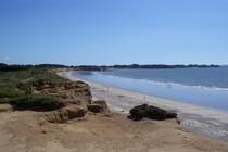Das ist der Strand  La Mine d'Or  auf der Halbinsel Penestin, Bretagne; Aufnahme: 30. August 2006