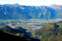 Blick vom Le Chamossaire auf Aigle; 19.10.2013