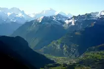 Ein unglaublicher Blick vom Le Chamossaire �ber das Rhonetal zum Mont Blanc; 19.10.2013