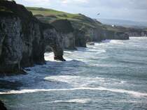 Die weisse Felsenk�ste zwischen Dunluce Castle und Portrush.
(September 2007)