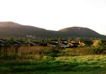 Sozialer Wohnungsbau mit Blick auf die H�gel von Malvern