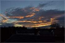Sonnenuntergang in Mittelfranken am 6. Januar 2014.