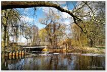 Wümmewehr Scheeßel/Jeersdorf 3.04.2015 Eine Staustufe der Wümme, der Fluss entspringt am Wulfsberg in der Heide und fließt letztendlich in die Weser und damit in die Nordsee.   