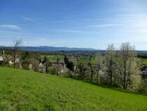 Blick von der Ortschaft Landeck ber die Freiburger Bucht zum Schwarzwald, April 2015