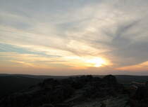 Sonnenuntergang auf der Felskanzel der Achtermannshöhe; Aufnahme vom 16. August 2012...