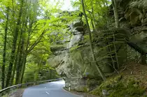 Auf der Landesstraße CR 364 in Petite Suisse in Luxembourg. Aufnahme: August 2007.