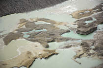 Die Pasterze im Nationalparkpark Hohe Tauern in Österreich (von oben gesehen). Aufnahme: 6. August 2016.