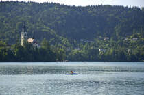 Bleder See (slowenisch: Blejsko jezero) bei Bled. Aufnahme: 1. August 2016.