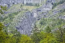 Die Bergwand von Studorski Orlič in Slowenien.Aufnahme: 2. August 2016.