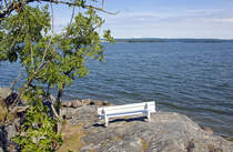 An der Küste vor der Jugendherberge Aborreberg östlich von Norrköping.
Aufnahme: 23. Juli 2017.