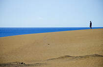 Das 20 Quadratkilometer große Wanderdünengebiet »El Jable« - Las Dunas de Corralejo auf Fuerteventura steht unter Naturschutz und schließt direkt den ca. 7 km langen weißen und feinkörnigen Sandstrand von Corralejo an.
Aufnahme: 18. Oktober 2017.