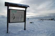 Das Foto zeigt die letzte der zehn Informationstafeln von dem Heinrich-Heine-Weg. Auf diese Tafel, die sich auf den Brocken befindet, kann man ein Teil des Buches 'Die Harzreise' (1824) von Heinrich Heine lesen, in dem er �ber die Brocken erz�hlt.
Der Text lautet: 'Der Brocken ist ein Deutscher. Mit deutscher Gr�ndlichkeit zeigt er uns, klar und deutlich, wie ein Riesenpanorama, die vielen hundert St�dchen und D�rfer, die meistens n�rdlich liegen und ringsum alle Berge, W�lder, Fl�sse unendlich weit'.
19.02.2007