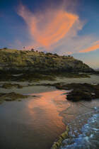 Felsenstrand vor Costa Calma auf der Insel Fuerteventura in Spanien. Aufnahme: 