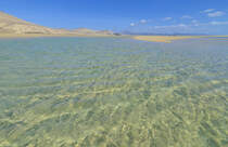 Der Strand südlich von Morrete de la Mareta auf der Insel Fuerteventura in Spanien. Aufnahme: 17. Oktober 2017