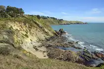 Howth Head östlich von Dublin: Blick von Lion's Head auf Baily Lighthouse.
Aufnahme: 12. Mai 2018.