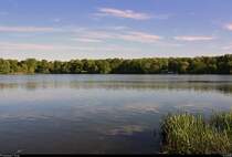 Blick auf den Auensee in Leipzig Richtung Süden, nahe der Parkeisenbahn Auensee.
[5.5.2018 | 18:28 Uhr]