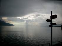 Ein Wegweisender Blick �ber den Lac L�man. 9. Juni 2008