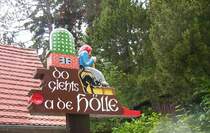 Wegweiser zur H�lle bei Oybin, Zittauer Gebirge, Foto von 2004