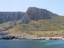 K�ste bei Favignana (Egadische Inseln) bei Sizilien am 30-5-2008.