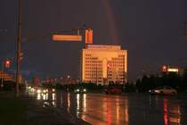 Die Hurontario Road in Mississauaga ON w�hrend eines strken Gewitters; 14.08.2008