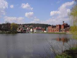 Neuzelle, Klosterteich und Klosterbrauerei am 13.04.2008