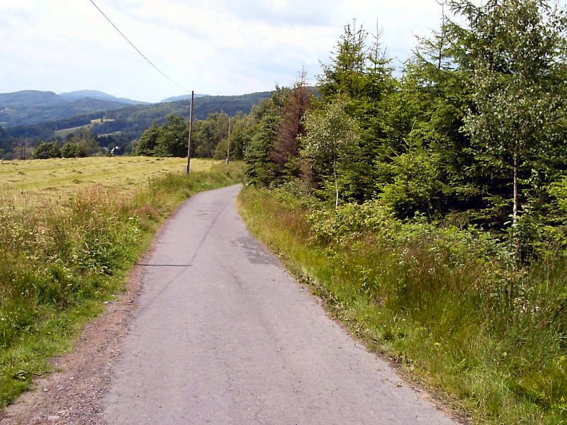 Weg von Oybin-Hain ins Bhmische, Sommer 2004, Lausitzer Gebirge